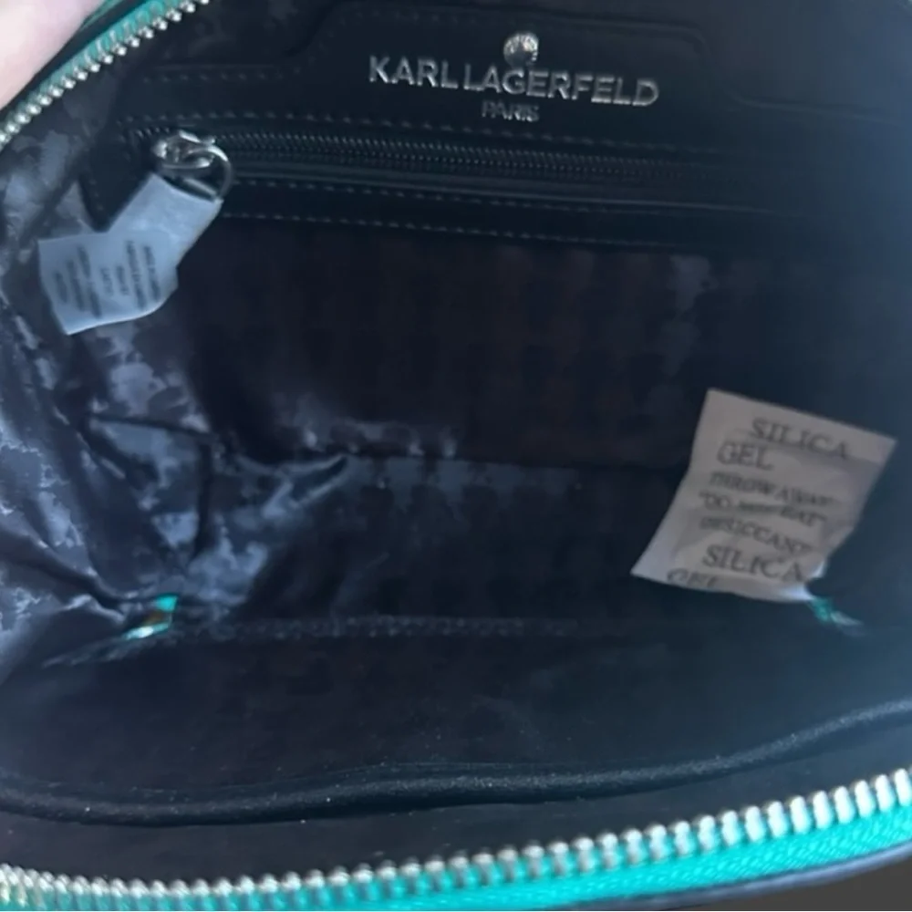 Karl Lagerfeld Paris Teal Dome Crossbody Bag - Picture 4 of 6